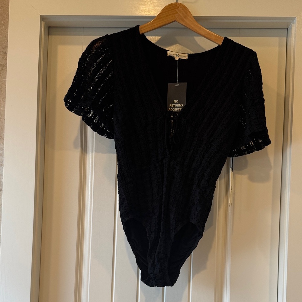 Nightcap Black Textured Bodysuit